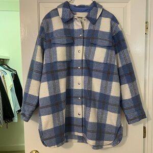 J. Crew Blue Plaid Shacket / Flannel Jacket